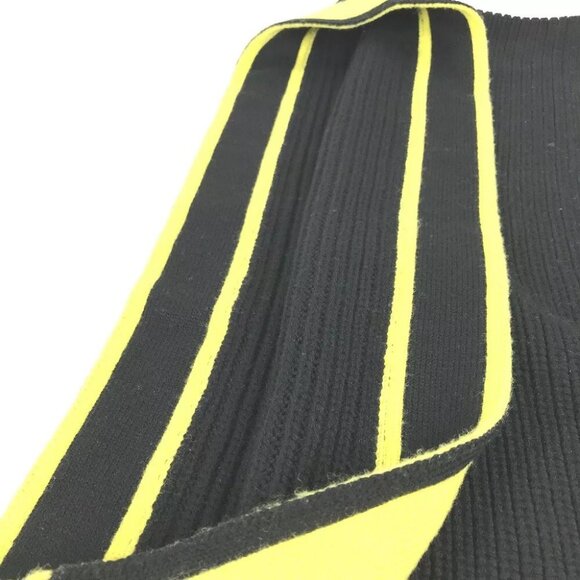 Auth LOUIS VUITTON MP2238 Snood Logo Bicolor Scarf wool Black/yellow - Picture 5 of 16